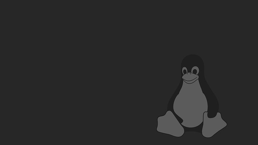 Tux - Linux escuro e minimalista papel de parede HD