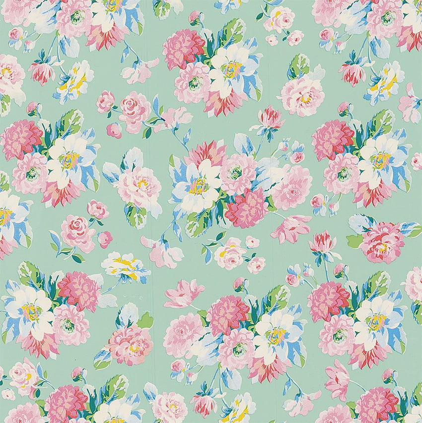 mint green and pink , pattern, pink, aqua, wrapping paper, floral design HD phone wallpaper