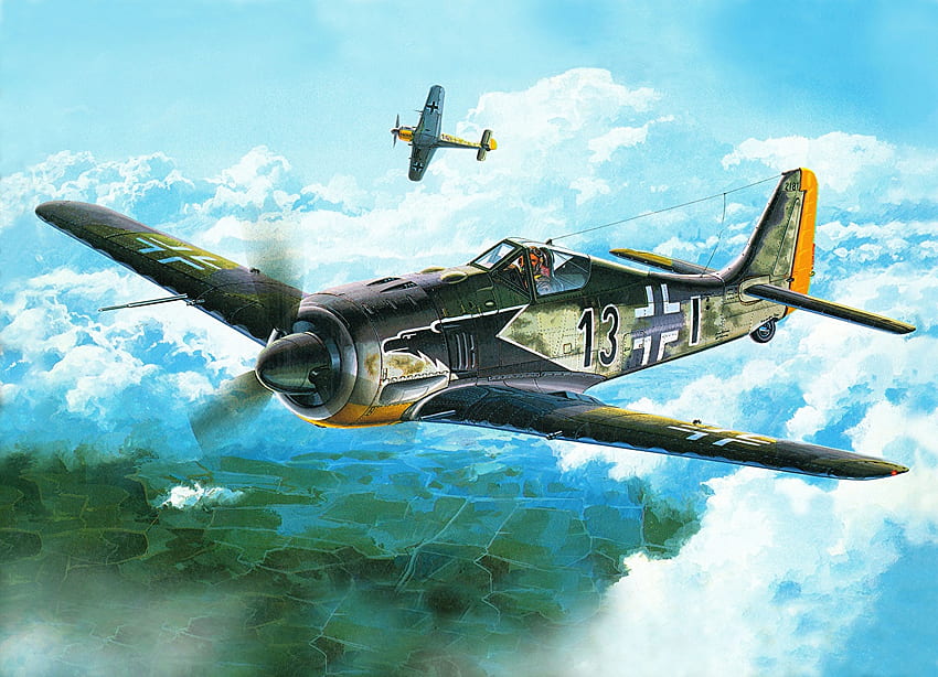 飛行機 FW -190 A3 絵画 アート 航空、Fw 190 高画質の壁紙