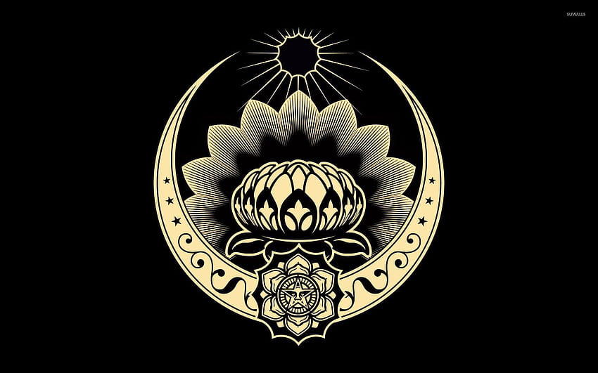Obey - Lotus Ornament - Vector, Lotus Art HD wallpaper