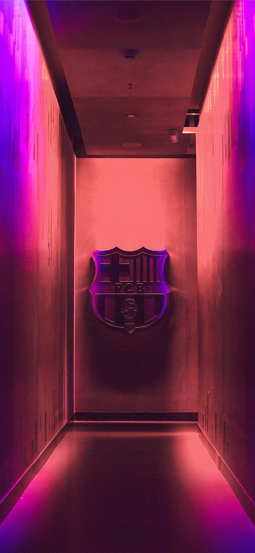 football emblem on wall iPhone, FC Barcelona HD phone wallpaper