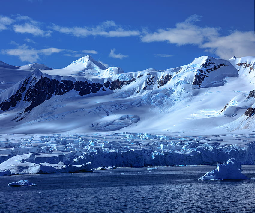 nature, neige, montagne, enneigé, enneigé, baie, antarctique Fond d'écran HD