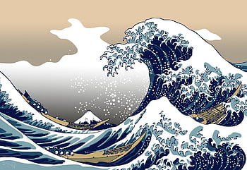 Japan, paintings, waves, boats, vehicles, The Great Wave off, Japanese ...
