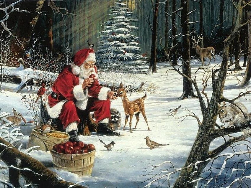 Christmas Santa, Vintage Santa Claus HD wallpaper