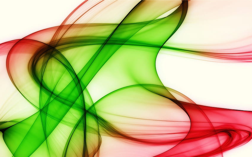 Rot Grün Abstrakt, Rauch, Schleier, Linien, Kurven Breit HD-Hintergrundbild