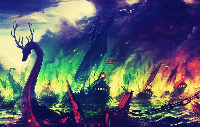 the wreckage, fire, flame, ships, Game Of Thrones, Sinking Ship HD wallpaper
