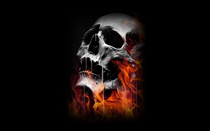 Evil Skull - Top Evil Skull Background - in 2020. Skull , Skull artwork, Skull, Orange Skull HD wallpaper