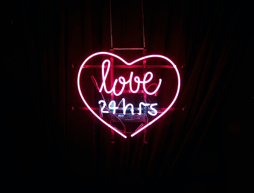 I Love You , Love Neon Hd Wallpaper 