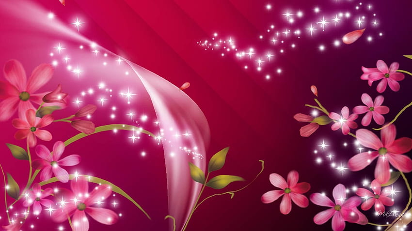 Sparkle Of Summer : : High Definition : Fullscreen, Glitter Flower HD wallpaper