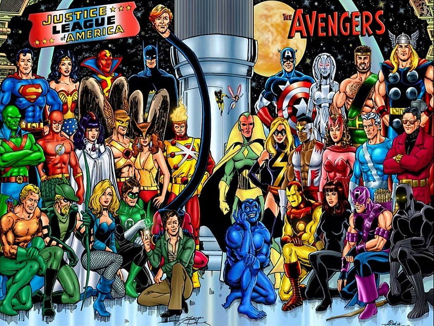 My - Comics : Justice League, Classic Avengers HD wallpaper