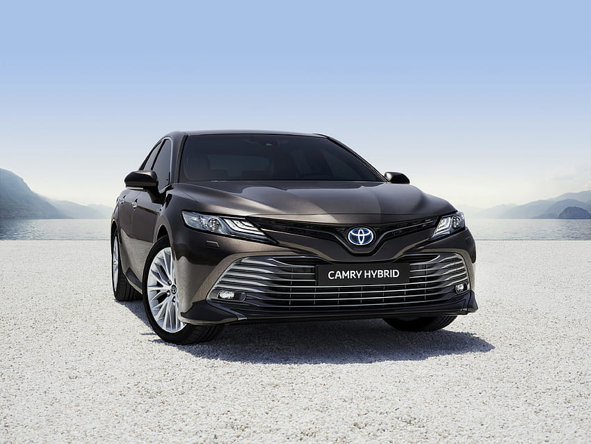 Black car, front, Toyota Camry HD wallpaper