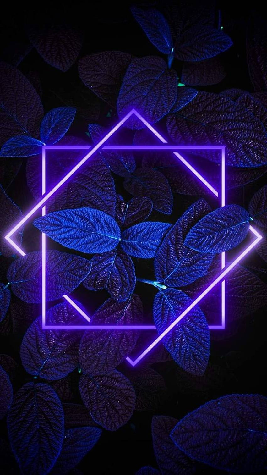 Purple Neon Leaves HD phone wallpaper