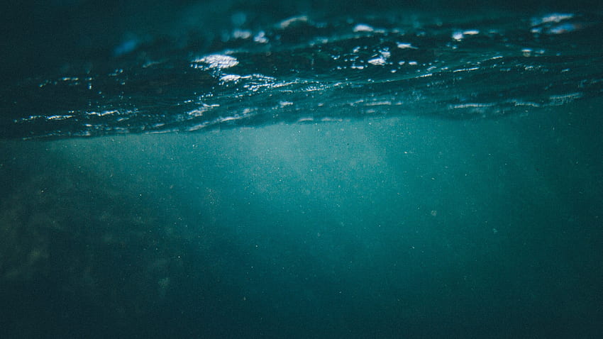 a look below the surface into the ocean water looking underwater HD wallpaper