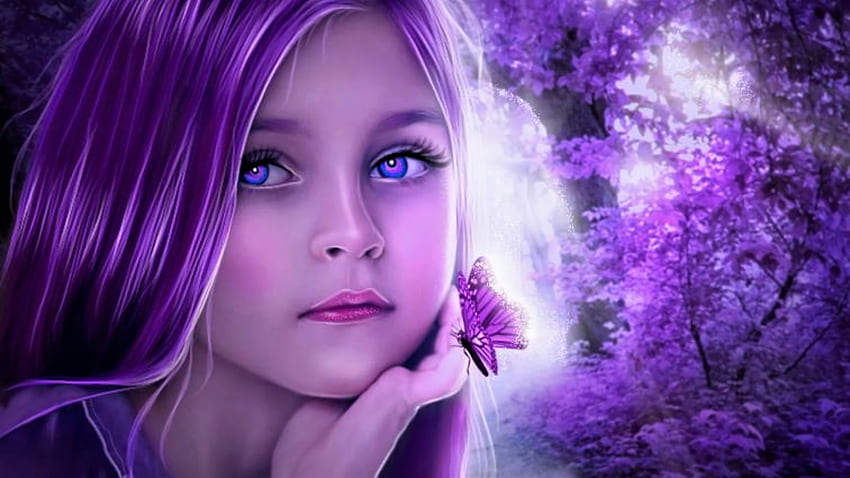 Purple Girl HD wallpaper