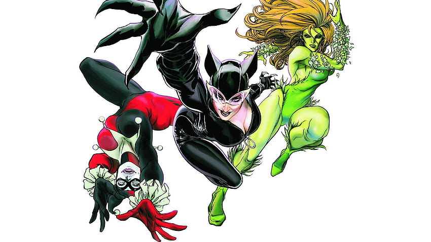 Harley Quinn Catwoman y Poison Ivy, dibujos animados de Poison Ivy fondo de pantalla