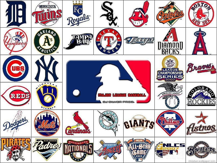 Stagione di baseball della Major League. Logo delle squadre di baseball, logo della Major League Baseball, squadre della Major League Baseball, squadre MLB Sfondo HD