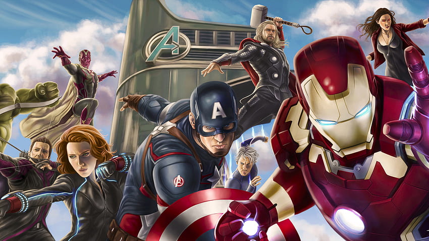 Avengers Assemble Artwork Laptop completo, , Background e Avengers Cartoon papel de parede HD