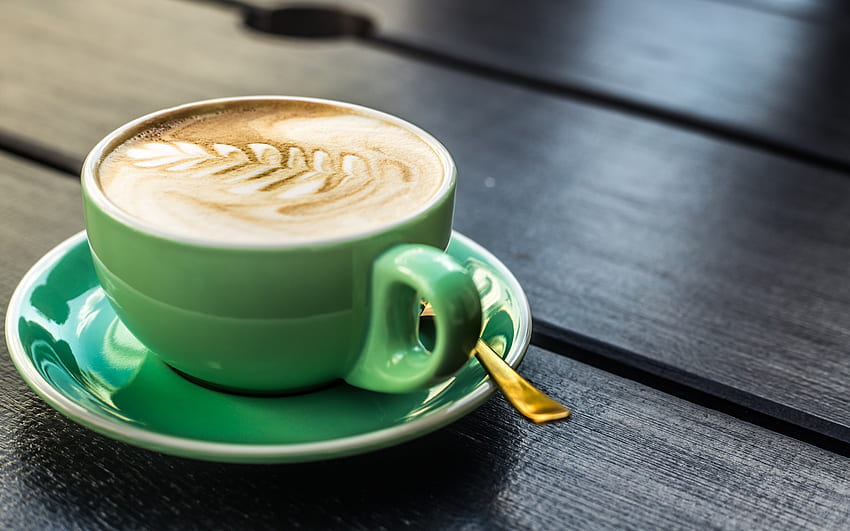 cappuccino, café, café com leite, xícara com resolução. Alta qualidade papel de parede HD