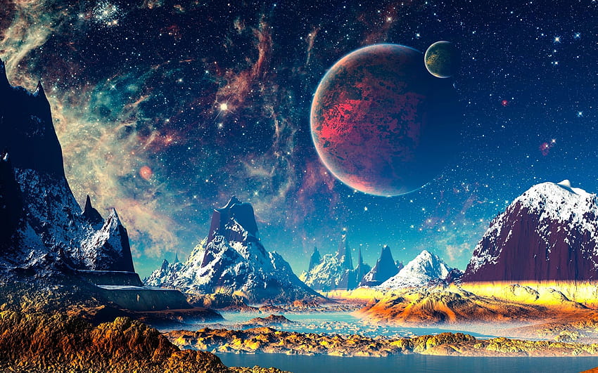 Fantasi Terbaik Dunia Fantasi Pegunungan Sungai Planet Bintang Terbaik Minggu Ini - Left of The Hudson, Awesome Wallpaper HD