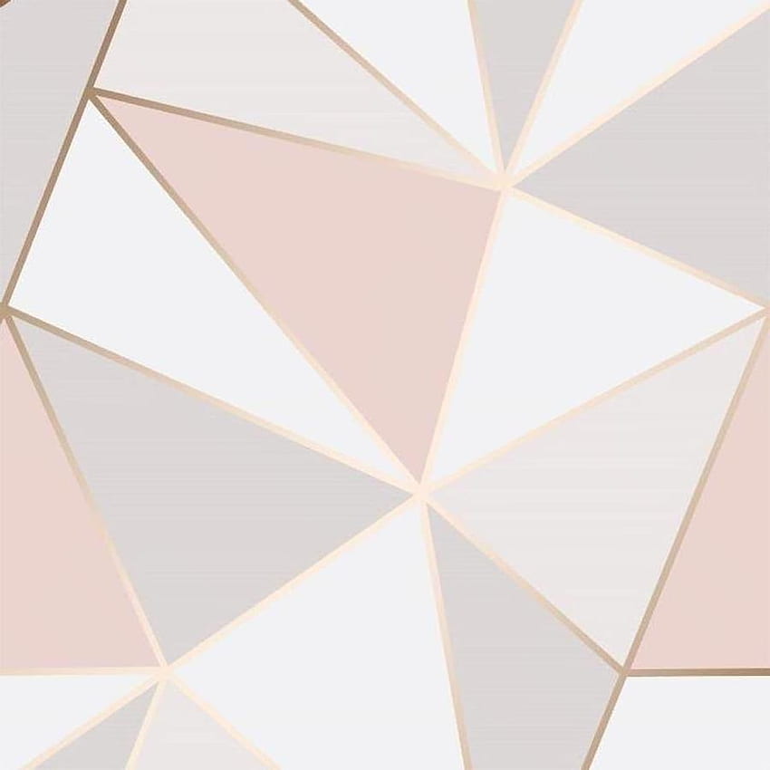Fine Decor Apex Geo Rose Gold - FD41993 – Taskers, branco e ouro rosa Papel de parede de celular HD