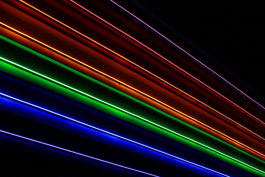 Abstract, Rainbow, Dark, Neon, Stripes, Streaks HD wallpaper