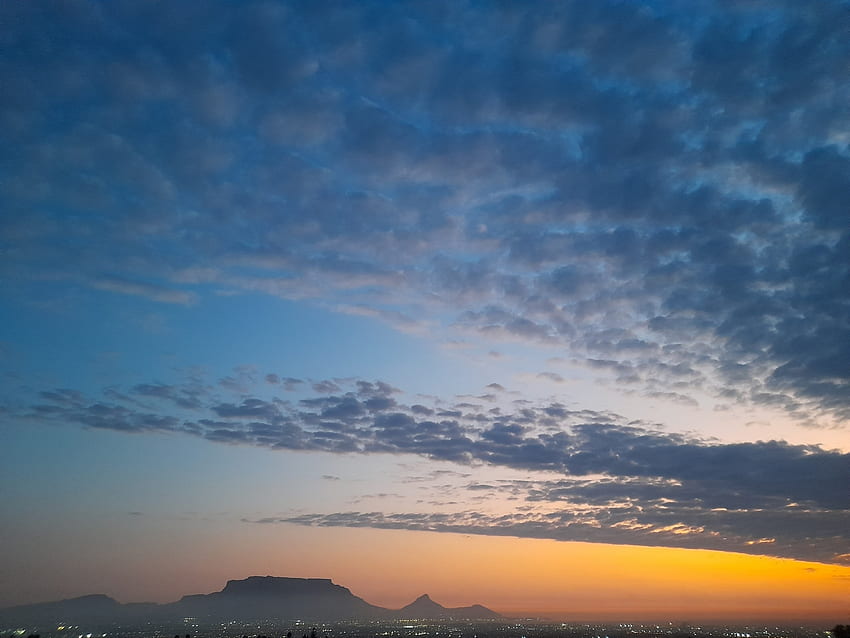 Cape Town sunset, Cloud, Cape Town, Table Mountain, sunset, city HD wallpaper