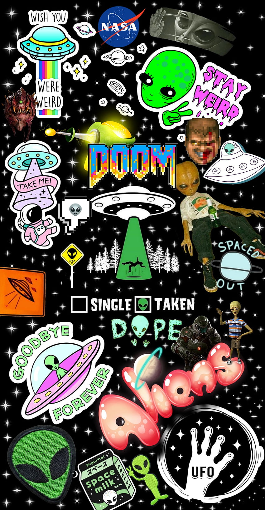 Aliens, Stars, Games, Doom, Black HD phone wallpaper
