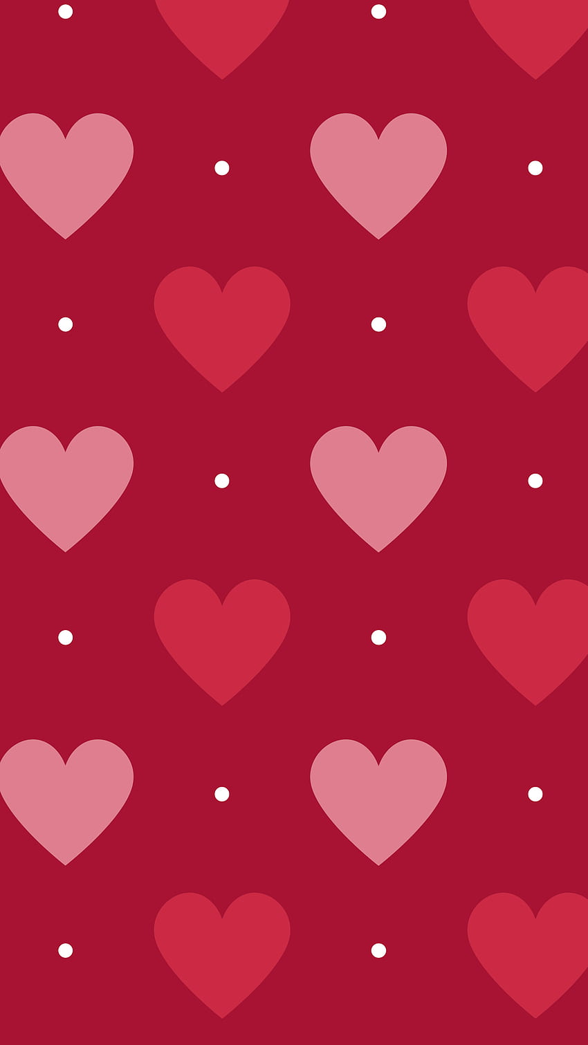 pink // red // hearts // polka dots. // background, Kawaii Red HD phone wallpaper
