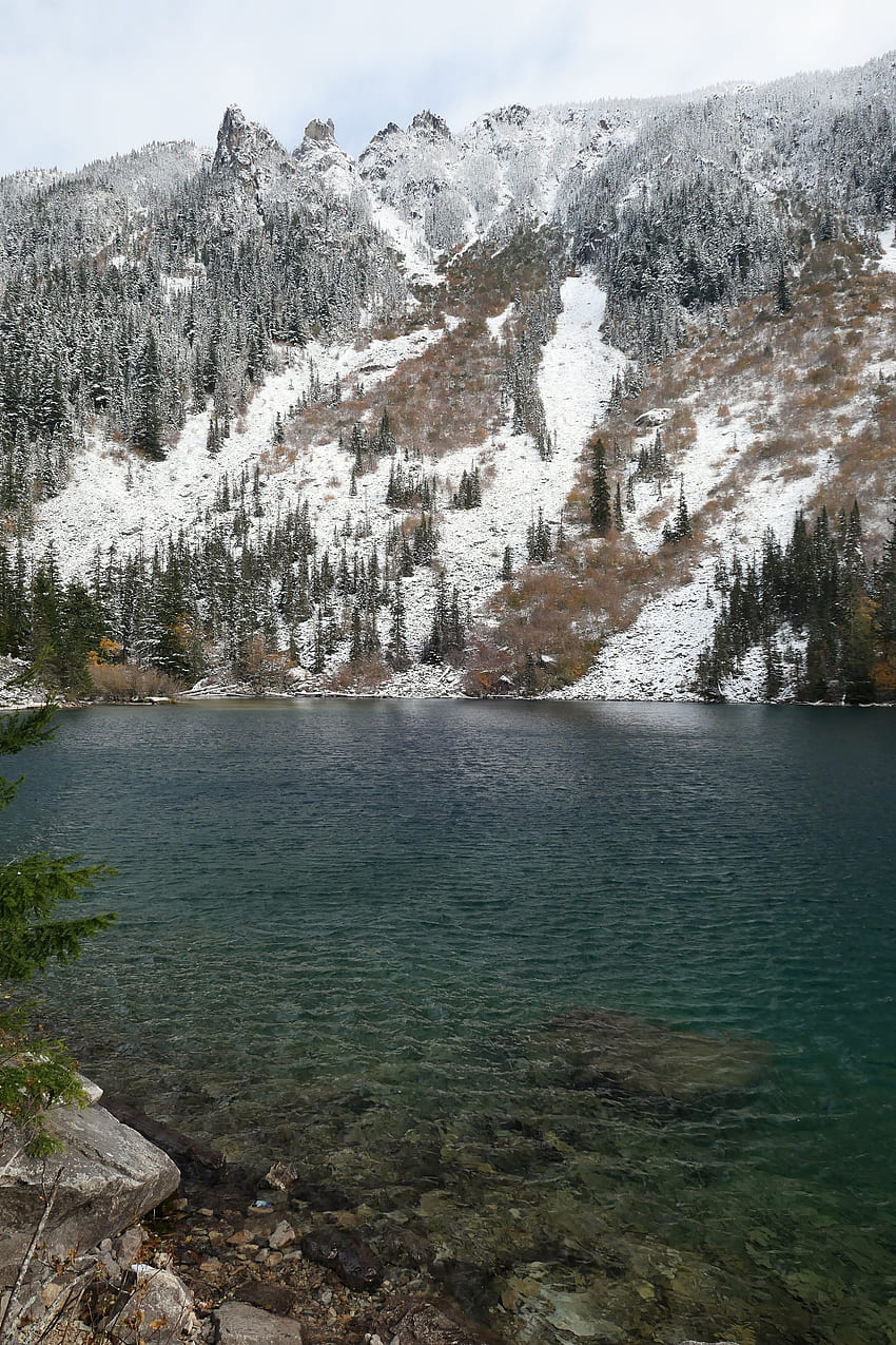 Landschaft, Natur, Wasser, Schnee, Berg, See HD-Handy-Hintergrundbild