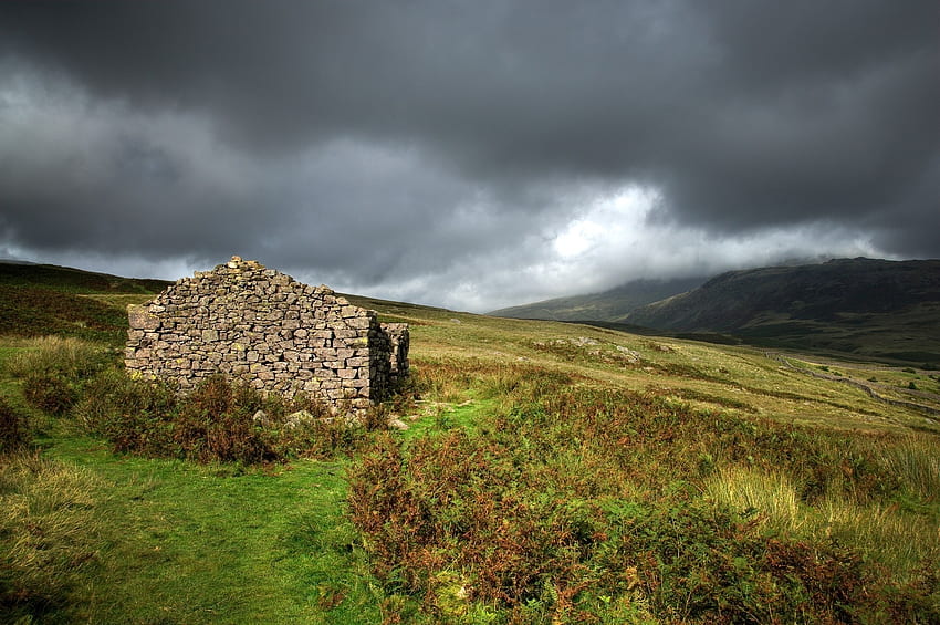 Alam, Pegunungan, Struktur, Skotlandia, Reruntuhan, Reruntuhan Wallpaper HD