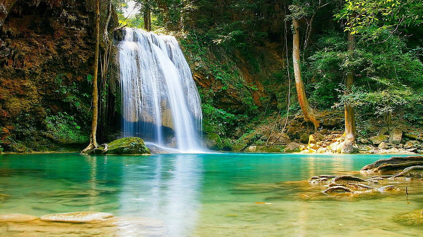 Papel de Parede Natureza Paisagem Cachoeira HD duvar kağıdı