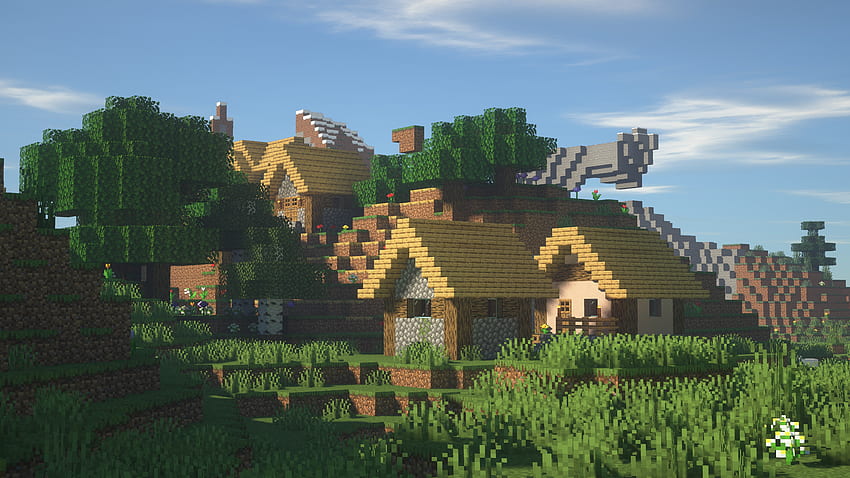 Dorf Ultra, Minecraft-Dorf HD-Hintergrundbild