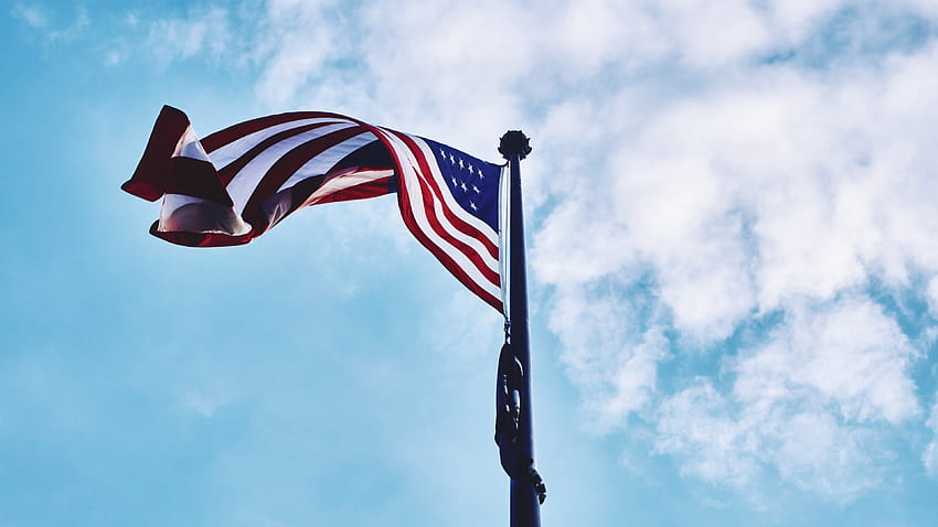 American Flag On Top Of A Flagpole Ultra . Background, American Flag Sky HD wallpaper