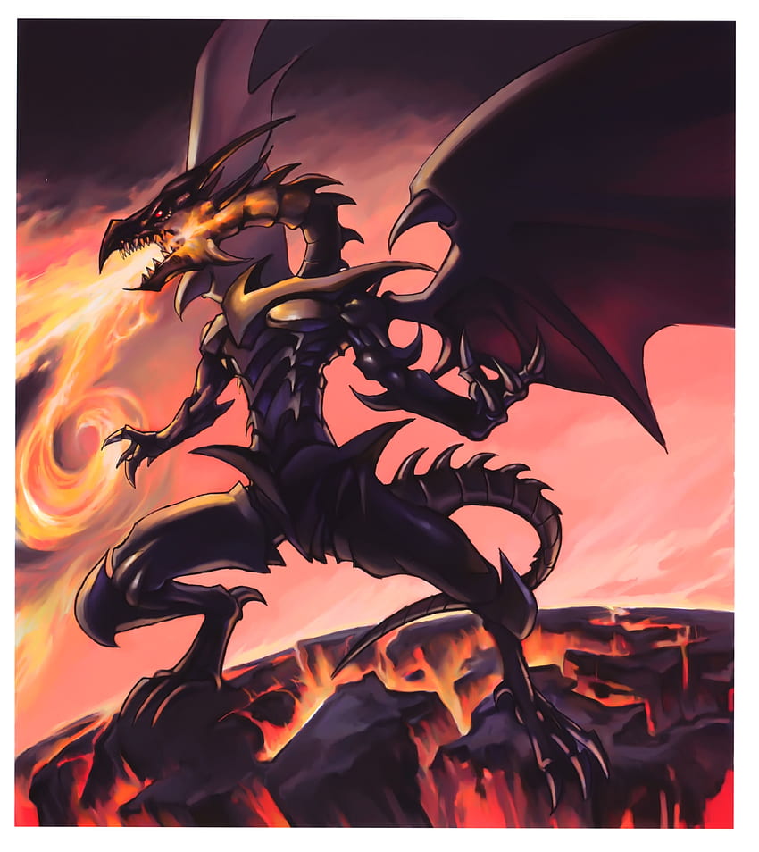Dragon Noir Yeux Rouges Yu Gi Oh! Duel Monstres Anime Fond d'écran de téléphone HD