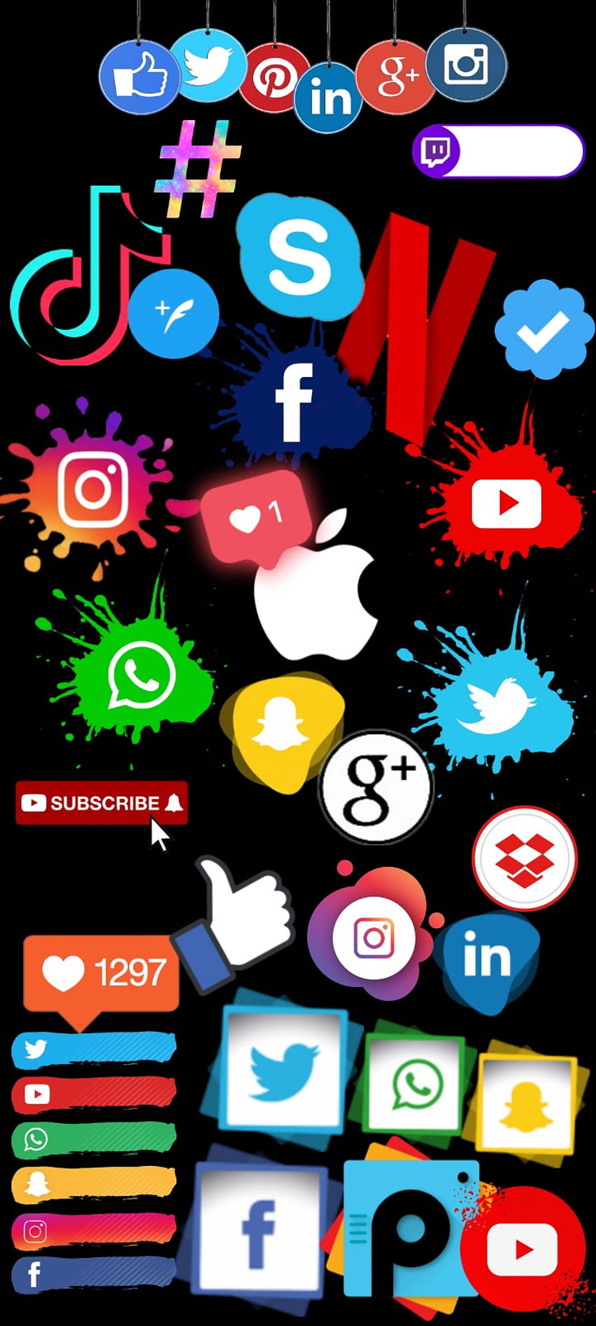 Media sosial, iPhone, whatsapp, redesocial, Facebook, YouTube wallpaper ponsel HD