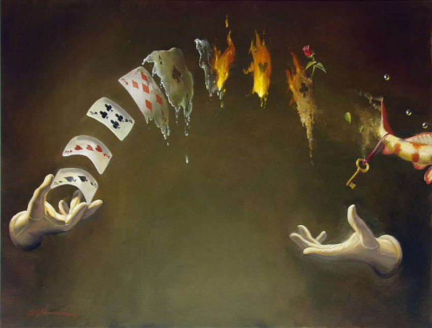 生命、ゲーム、魔法、カード、抽象、生命、3 d の要素 高画質の壁紙