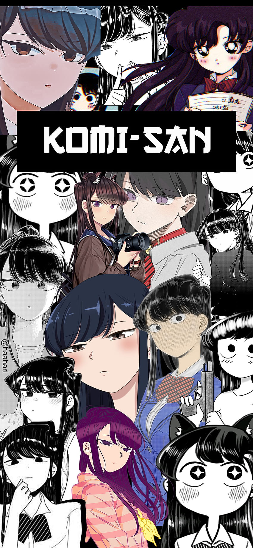 Komi San compilación, collage, waifu, komi san, manga, anime fondo de pantalla del teléfono