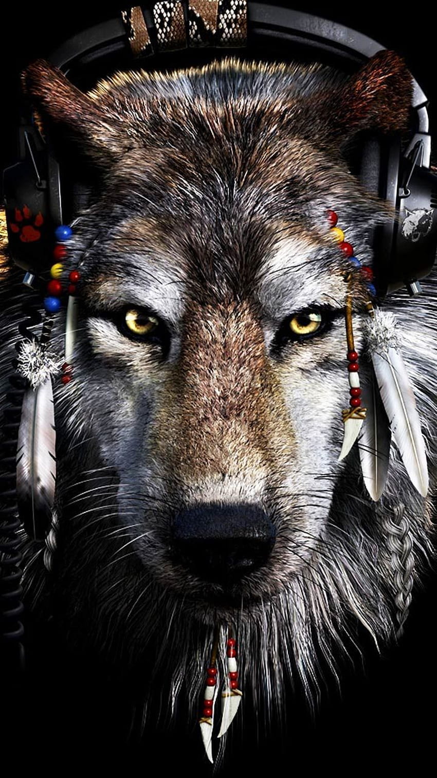 Installer le thème India Wise Dark Wolf sur GooglePlay Store. Animal esprit loup, loup abstrait, loup, indien et loup iPhone Fond d'écran de téléphone HD
