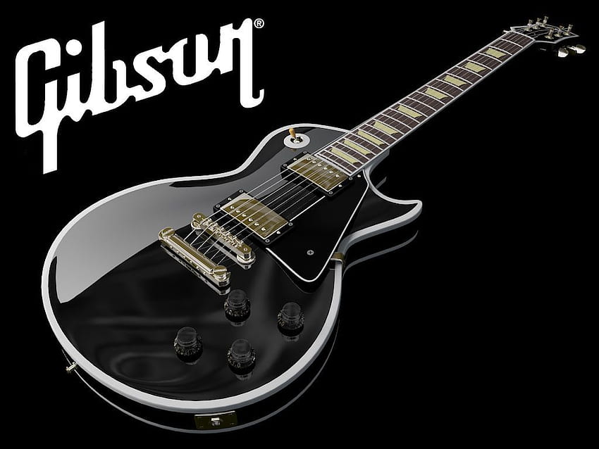 Gibson Les Paul Cor Preta. Gibson, logo Gibson papel de parede HD