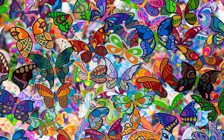 color butterfly texture background high quality 3d HD wallpaper