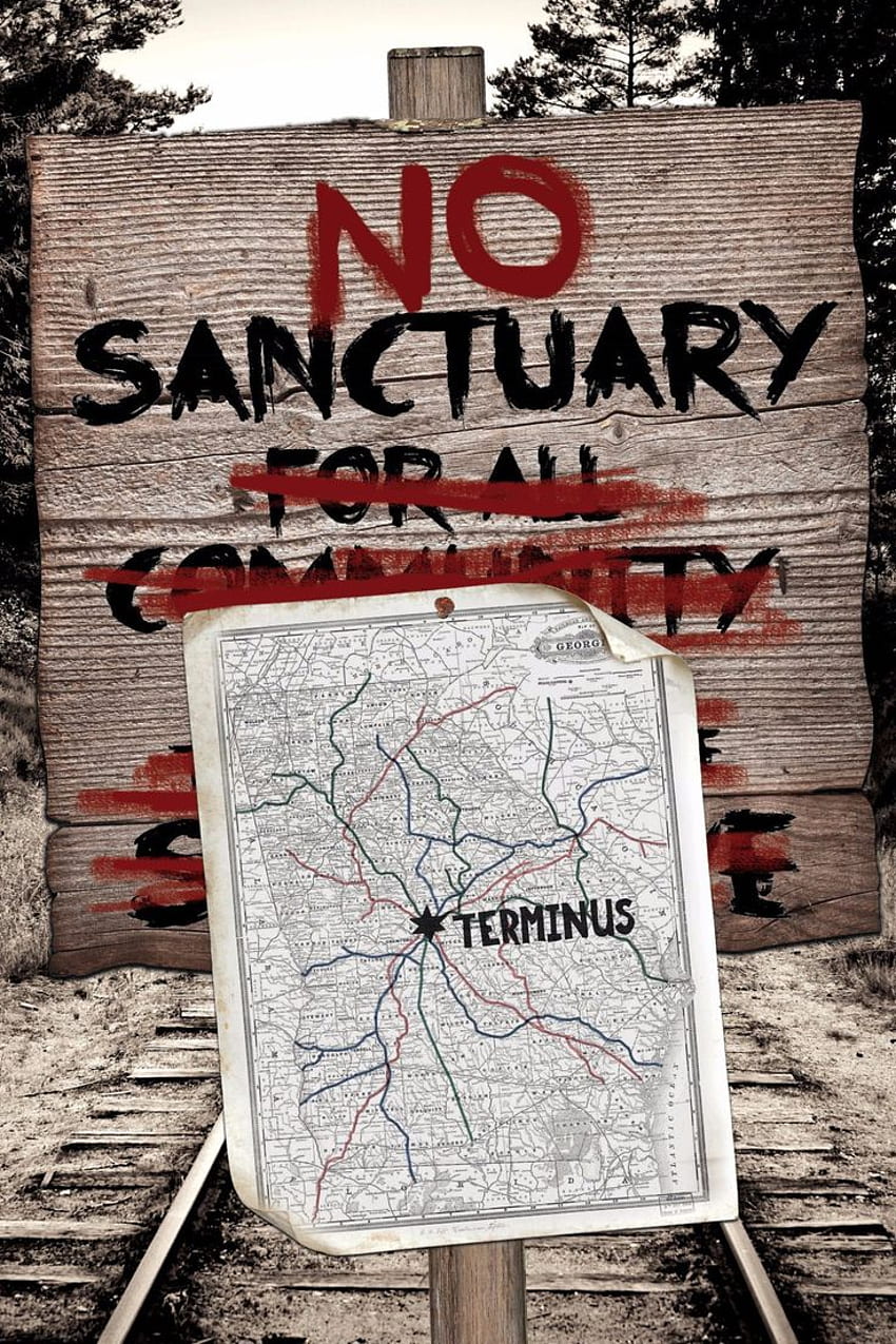 Плакат No Sanctuary at Terminus, вдъхновен от The Walking Dead. Живи мъртви смешно, Живи мъртви , Живи мъртви цитат HD тапет за телефон