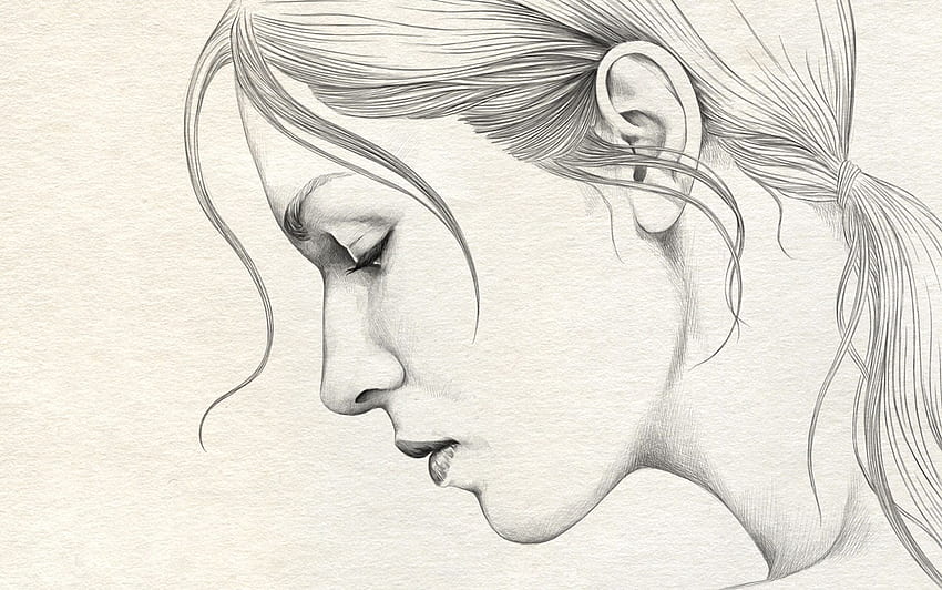 Sad Girl Sketch. Explore collection of Sad, Sad Drawings HD wallpaper