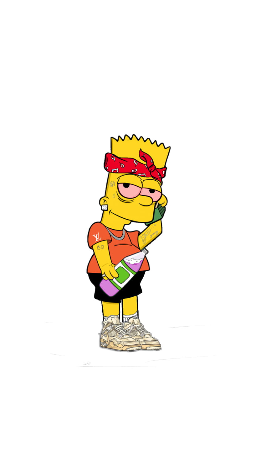 Simpson lean, red, high, money, edit, hypebeast, jordans, bart HD phone wallpaper