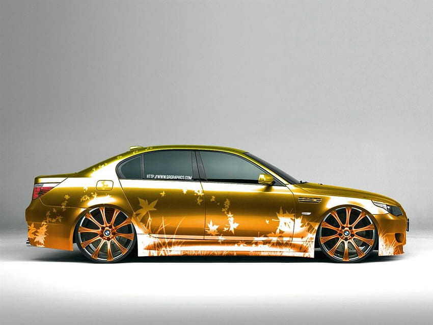 GORĄCY samochód Golden Crown, złoty, koronny samochód Tapeta HD