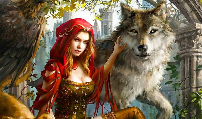 Dead Warrior and White Wolf 4K wallpaper download