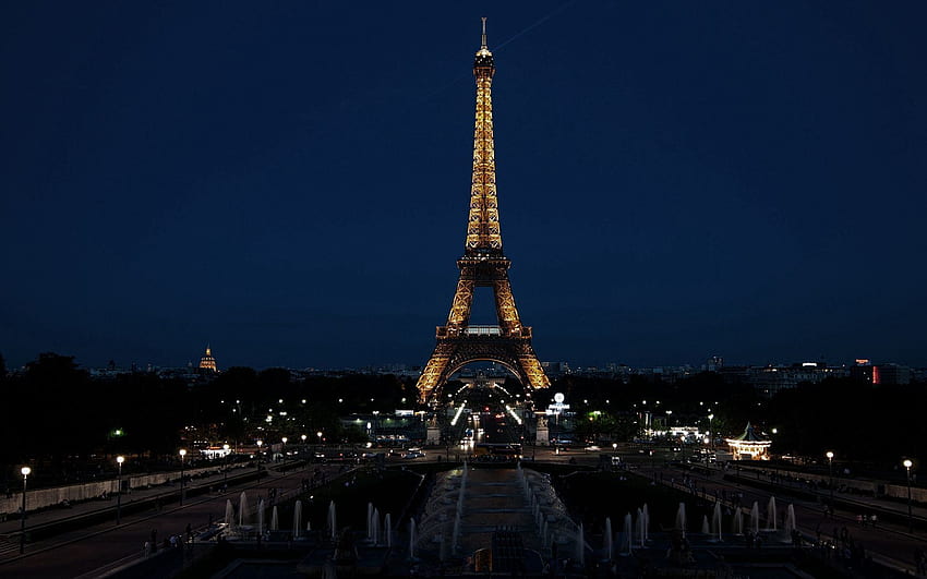 Kota, Malam, Paris, Menara Eiffel, Kota, Lampu, Prancis Wallpaper HD