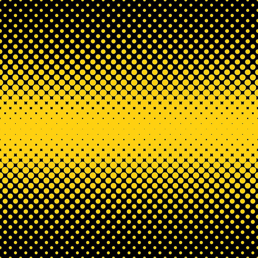 points, circles, semitone, Yellow And Black HD phone wallpaper