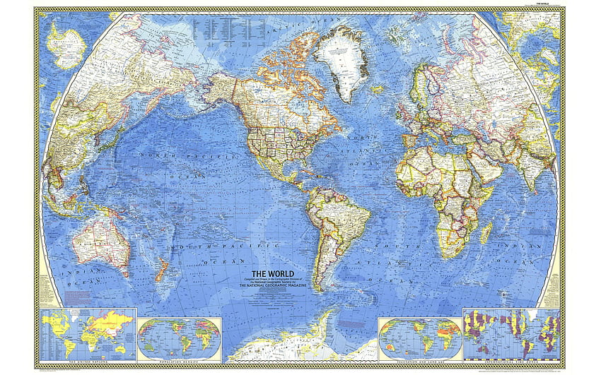 Mapa świata National Geographic. Grafika mapy świata, wydruk mapy, mapa świata Tapeta HD