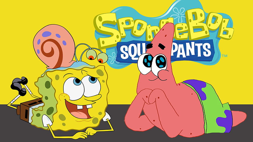Spongebob Schwammkopf Spongebob, Gary und Patrick, ästhetischer Spongebob-Laptop HD-Hintergrundbild