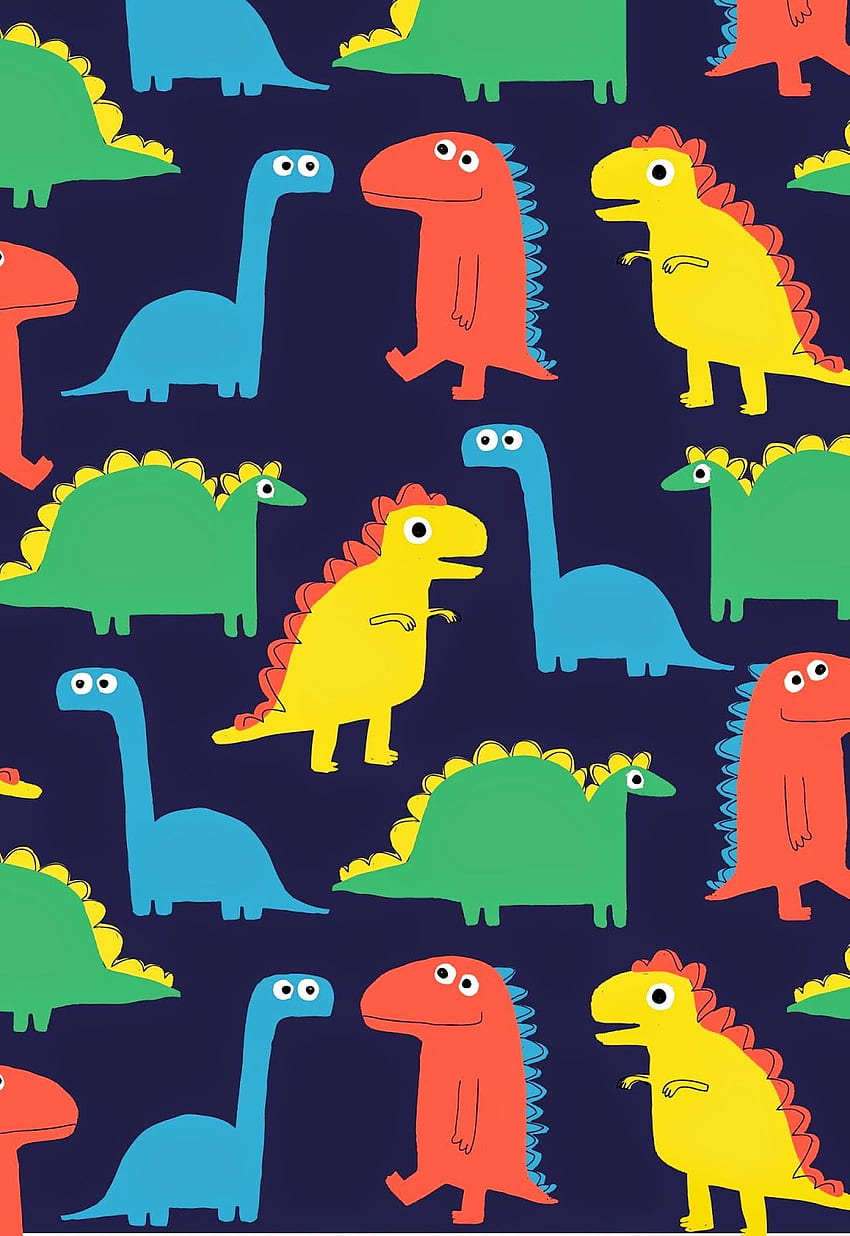 Dinozaur, ilustracja dinozaura, wzór, dinozaur dla dzieci Tapeta na telefon HD